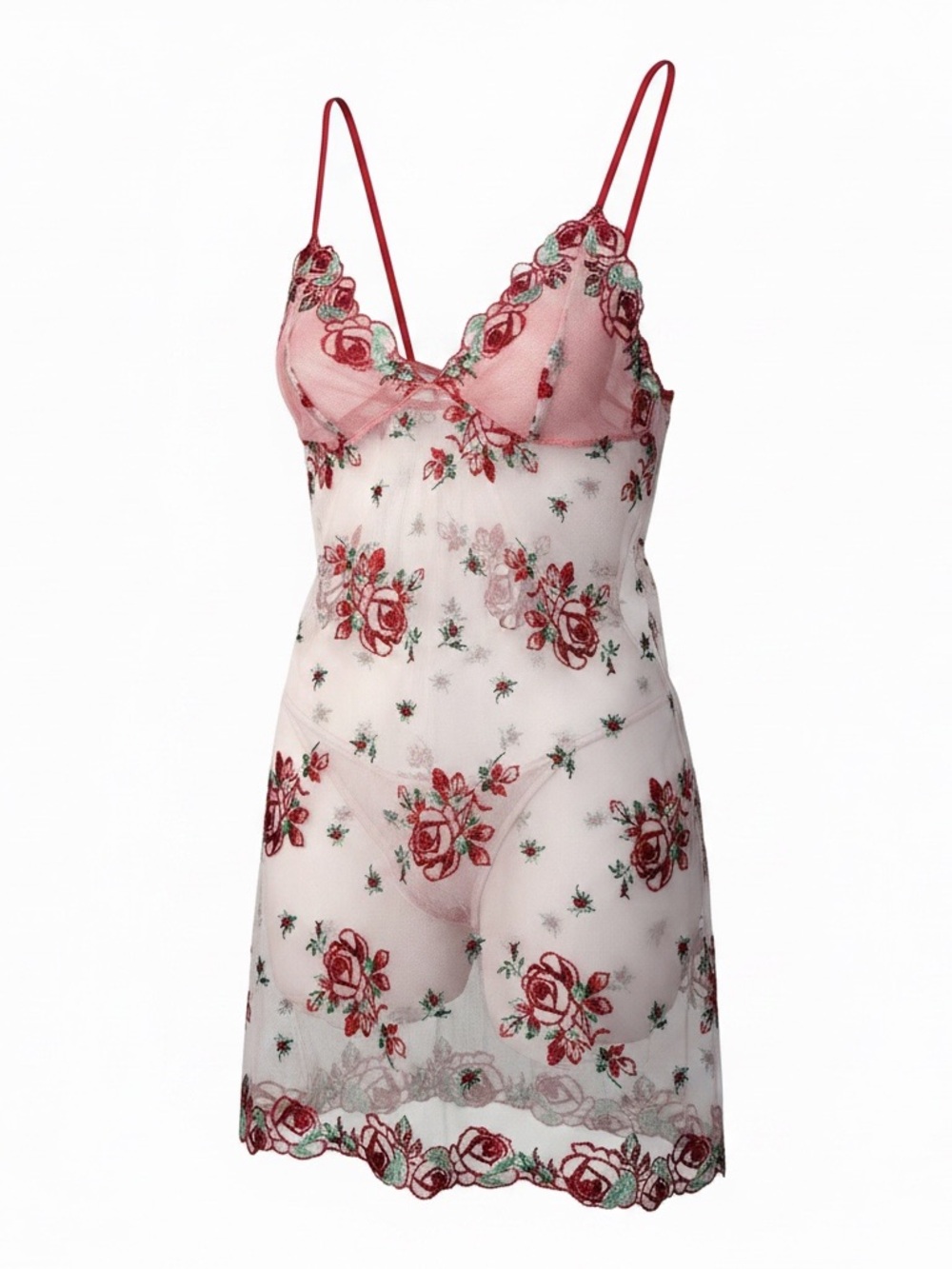 Victoria’s Secret Sheer Floral Lingerie Set M/LG– 3 Piece – NWT